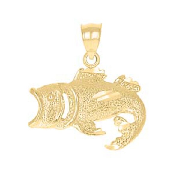 10kt 10k Yellow Gold Womens Fish Animal Charm Pendant